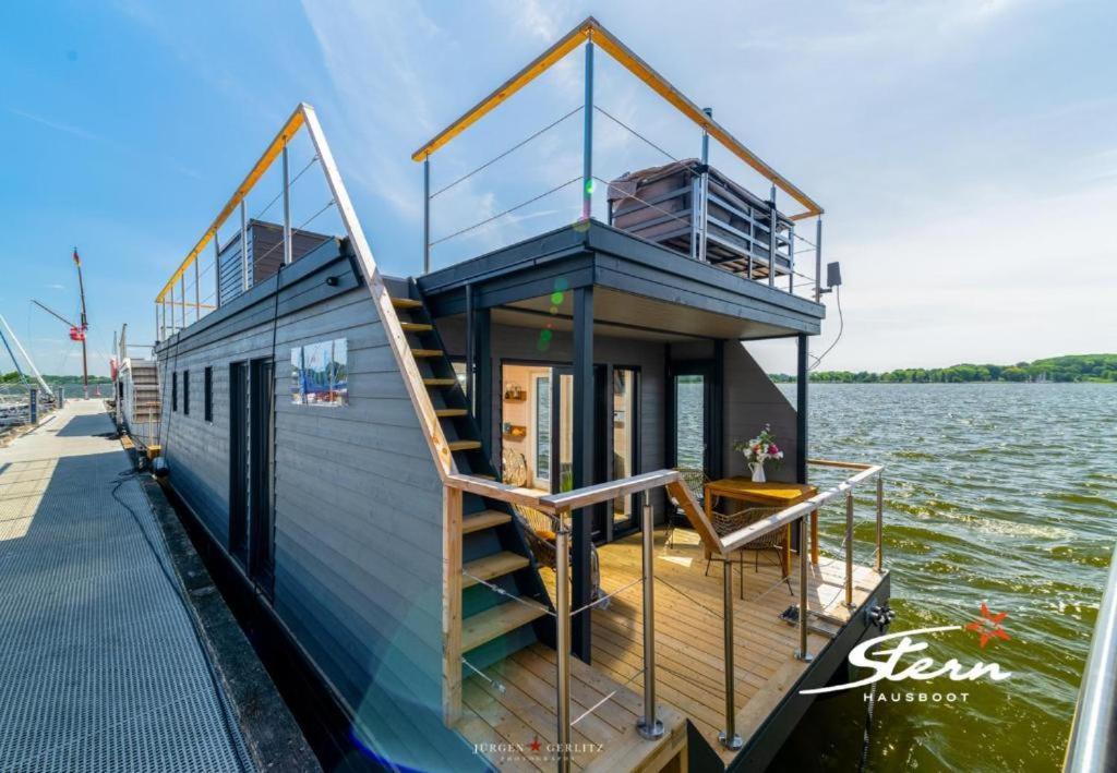 Hausboot Gluecksmomente Mit Dachterrasse In Schleswig Am Ostseefjord Schlei Eksteriør billede